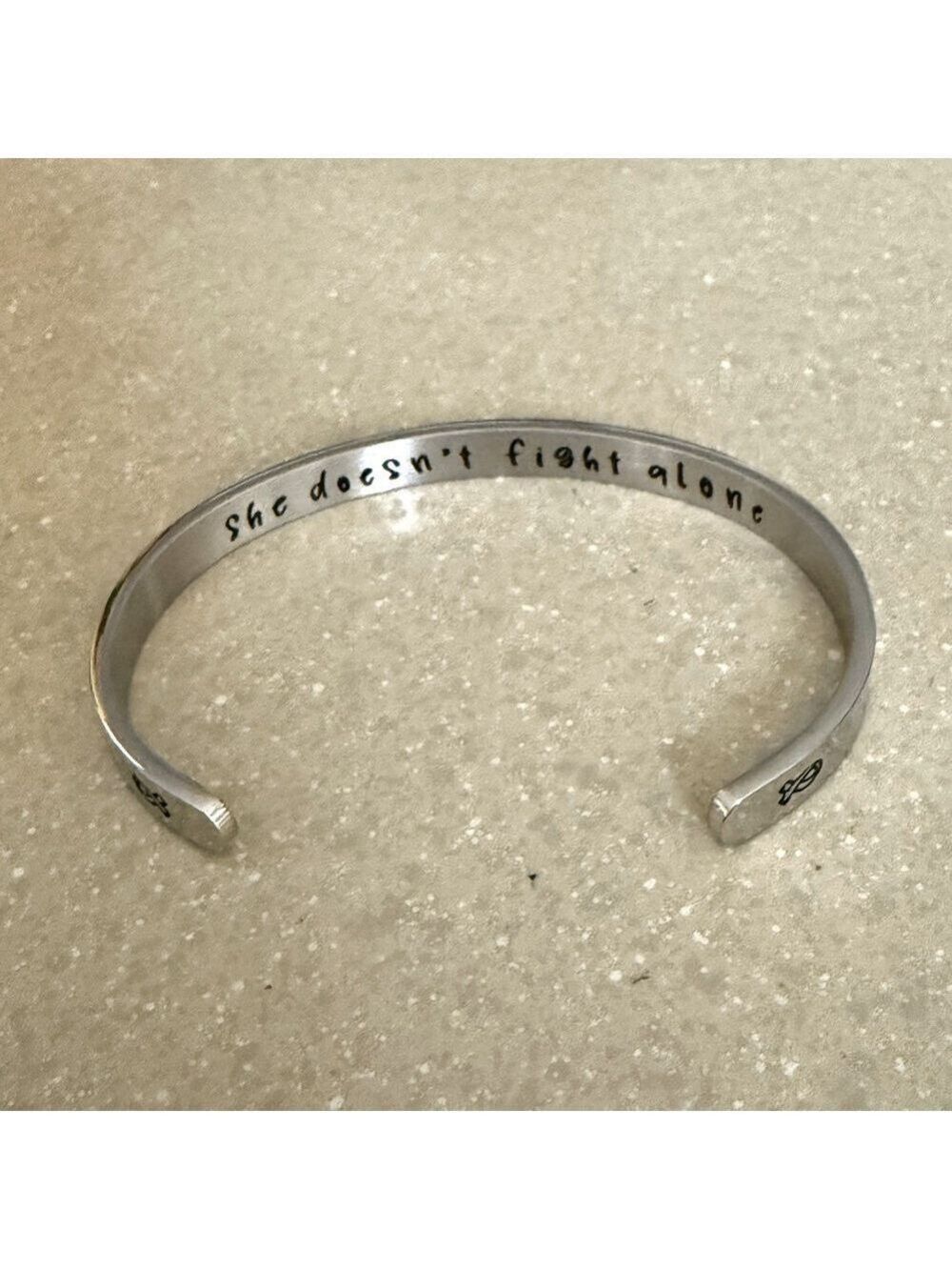 Mantra Band Bracelet She Doesn’t Fight Alone Breast Cancer New